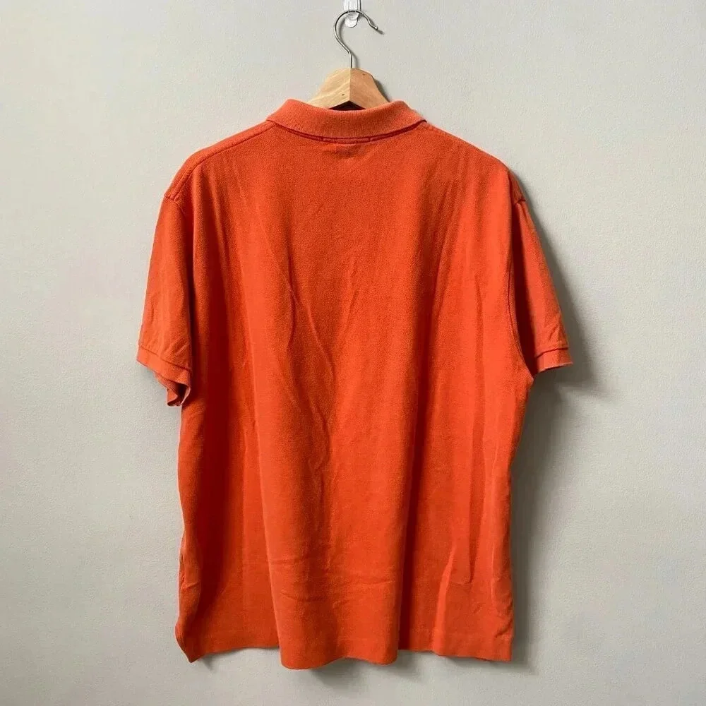 Vintage Polo Ralph Lauren Men's Large Short Sleeve Retro Orange Polo Shirt 90s